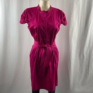 Hugo Boss (size 8 US) "Danzela" dress, short sleeve, poplin, fucshcia